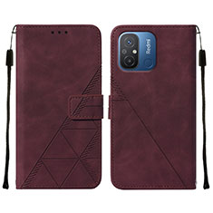 Custodia Portafoglio In Pelle Cover con Supporto YB4 per Xiaomi Poco C55 Rosso