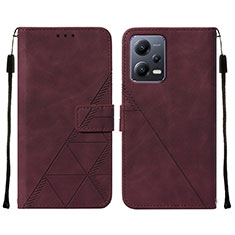 Custodia Portafoglio In Pelle Cover con Supporto YB4 per Xiaomi Redmi Note 12 5G Rosso