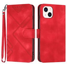 Custodia Portafoglio In Pelle Cover con Supporto YX1 per Apple iPhone 13 Rosso Rosa