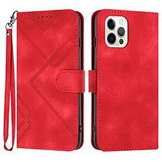 Custodia Portafoglio In Pelle Cover con Supporto YX1 per Apple iPhone 14 Pro Max Rosso Rosa