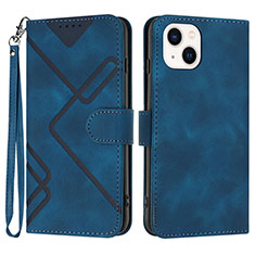 Custodia Portafoglio In Pelle Cover con Supporto YX1 per Apple iPhone 15 Blu