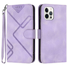 Custodia Portafoglio In Pelle Cover con Supporto YX1 per Apple iPhone 16 Pro Lavanda