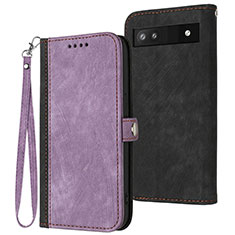 Custodia Portafoglio In Pelle Cover con Supporto YX1 per Google Pixel 6a 5G Viola