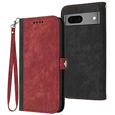 Custodia Portafoglio In Pelle Cover con Supporto YX1 per Google Pixel 7 5G Rosso