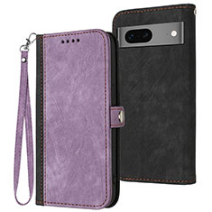 Custodia Portafoglio In Pelle Cover con Supporto YX1 per Google Pixel 7 5G Viola