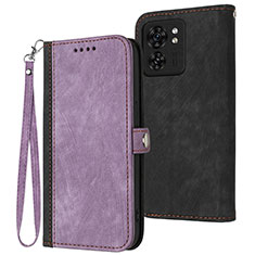 Custodia Portafoglio In Pelle Cover con Supporto YX1 per Motorola Moto Edge (2023) 5G Viola