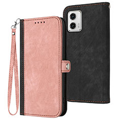 Custodia Portafoglio In Pelle Cover con Supporto YX1 per Motorola Moto G53 5G Oro Rosa