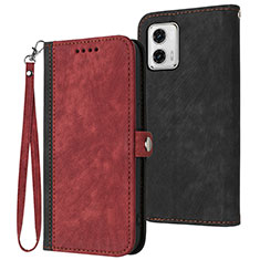 Custodia Portafoglio In Pelle Cover con Supporto YX1 per Motorola Moto G53j 5G Rosso