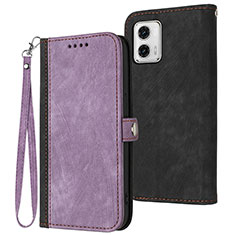 Custodia Portafoglio In Pelle Cover con Supporto YX1 per Motorola Moto G53j 5G Viola