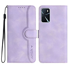 Custodia Portafoglio In Pelle Cover con Supporto YX1 per Oppo A16 Viola