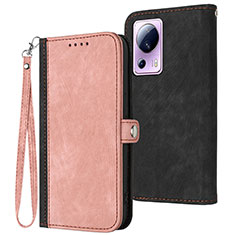 Custodia Portafoglio In Pelle Cover con Supporto YX1 per Xiaomi Civi 2 5G Oro Rosa