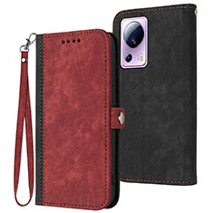 Custodia Portafoglio In Pelle Cover con Supporto YX1 per Xiaomi Mi 13 Lite 5G Rosso