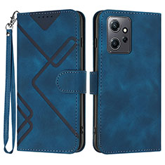 Custodia Portafoglio In Pelle Cover con Supporto YX1 per Xiaomi Redmi Note 12 4G Blu