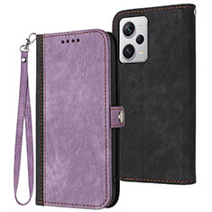 Custodia Portafoglio In Pelle Cover con Supporto YX1 per Xiaomi Redmi Note 12 Explorer Viola