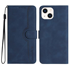 Custodia Portafoglio In Pelle Cover con Supporto YX2 per Apple iPhone 14 Plus Blu