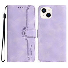 Custodia Portafoglio In Pelle Cover con Supporto YX2 per Apple iPhone 15 Lavanda