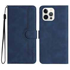 Custodia Portafoglio In Pelle Cover con Supporto YX2 per Apple iPhone 16 Pro Blu