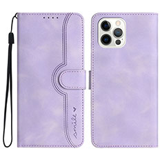 Custodia Portafoglio In Pelle Cover con Supporto YX2 per Apple iPhone 16 Pro Lavanda