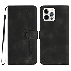 Custodia Portafoglio In Pelle Cover con Supporto YX2 per Apple iPhone 16 Pro Nero