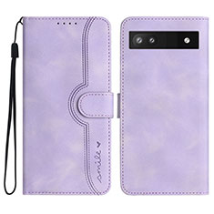 Custodia Portafoglio In Pelle Cover con Supporto YX2 per Google Pixel 6a 5G Viola