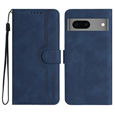 Custodia Portafoglio In Pelle Cover con Supporto YX2 per Google Pixel 7 5G Blu