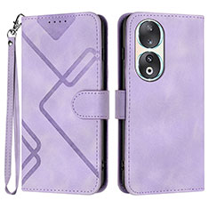 Custodia Portafoglio In Pelle Cover con Supporto YX2 per Huawei Honor 90 5G Viola