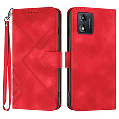 Custodia Portafoglio In Pelle Cover con Supporto YX2 per Motorola Moto E13 Rosso