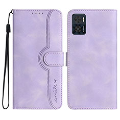 Custodia Portafoglio In Pelle Cover con Supporto YX2 per Motorola Moto E22 Viola