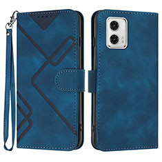 Custodia Portafoglio In Pelle Cover con Supporto YX2 per Motorola Moto G53 5G Blu