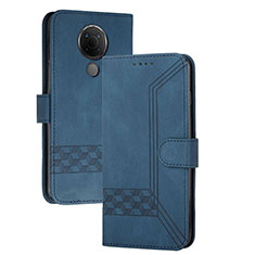 Custodia Portafoglio In Pelle Cover con Supporto YX2 per Nokia 3.4 Blu