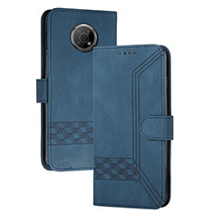 Custodia Portafoglio In Pelle Cover con Supporto YX2 per Nokia G20 Blu