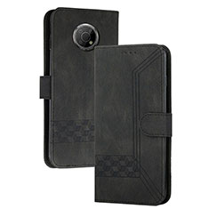 Custodia Portafoglio In Pelle Cover con Supporto YX2 per Nokia G30 Nero