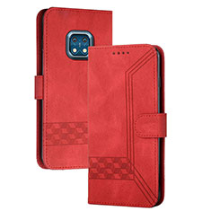 Custodia Portafoglio In Pelle Cover con Supporto YX2 per Nokia XR20 Rosso
