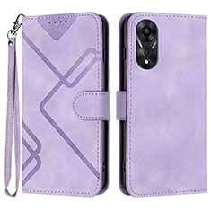 Custodia Portafoglio In Pelle Cover con Supporto YX2 per Oppo A78 4G Viola