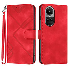 Custodia Portafoglio In Pelle Cover con Supporto YX2 per Oppo Reno10 5G Rosso