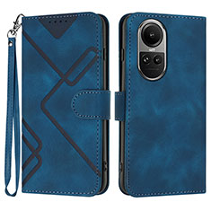 Custodia Portafoglio In Pelle Cover con Supporto YX2 per Oppo Reno10 Pro 5G Blu