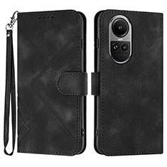 Custodia Portafoglio In Pelle Cover con Supporto YX2 per Oppo Reno10 Pro 5G Nero