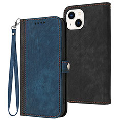 Custodia Portafoglio In Pelle Cover con Supporto YX3 per Apple iPhone 14 Plus Blu