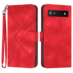 Custodia Portafoglio In Pelle Cover con Supporto YX3 per Google Pixel 6a 5G Rosso