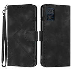 Custodia Portafoglio In Pelle Cover con Supporto YX3 per Motorola Moto E22 Nero