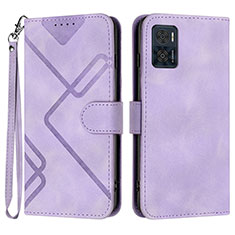 Custodia Portafoglio In Pelle Cover con Supporto YX3 per Motorola Moto E22 Viola