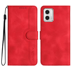 Custodia Portafoglio In Pelle Cover con Supporto YX3 per Motorola Moto G53y 5G Rosso