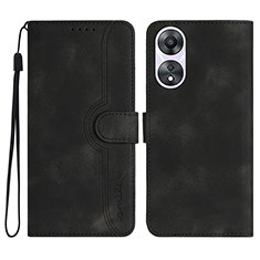 Custodia Portafoglio In Pelle Cover con Supporto YX3 per Oppo A18 Nero