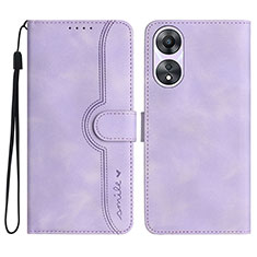 Custodia Portafoglio In Pelle Cover con Supporto YX3 per Oppo A18 Viola