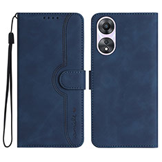 Custodia Portafoglio In Pelle Cover con Supporto YX3 per Oppo A78 4G Blu