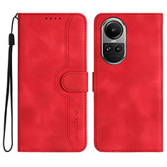 Custodia Portafoglio In Pelle Cover con Supporto YX3 per Oppo Reno10 5G Rosso