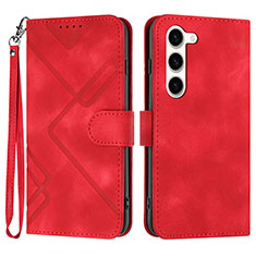 Custodia Portafoglio In Pelle Cover con Supporto YX3 per Samsung Galaxy S25 5G Rosso