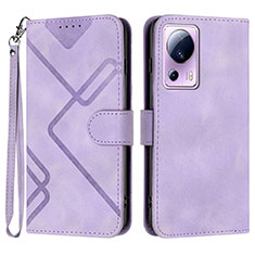 Custodia Portafoglio In Pelle Cover con Supporto YX3 per Xiaomi Civi 2 5G Viola