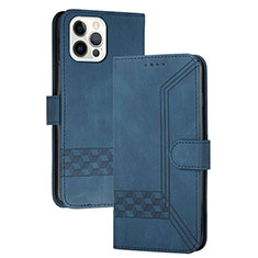 Custodia Portafoglio In Pelle Cover con Supporto YX4 per Apple iPhone 13 Pro Blu