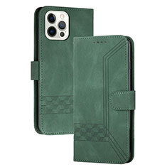 Custodia Portafoglio In Pelle Cover con Supporto YX4 per Apple iPhone 13 Pro Max Verde